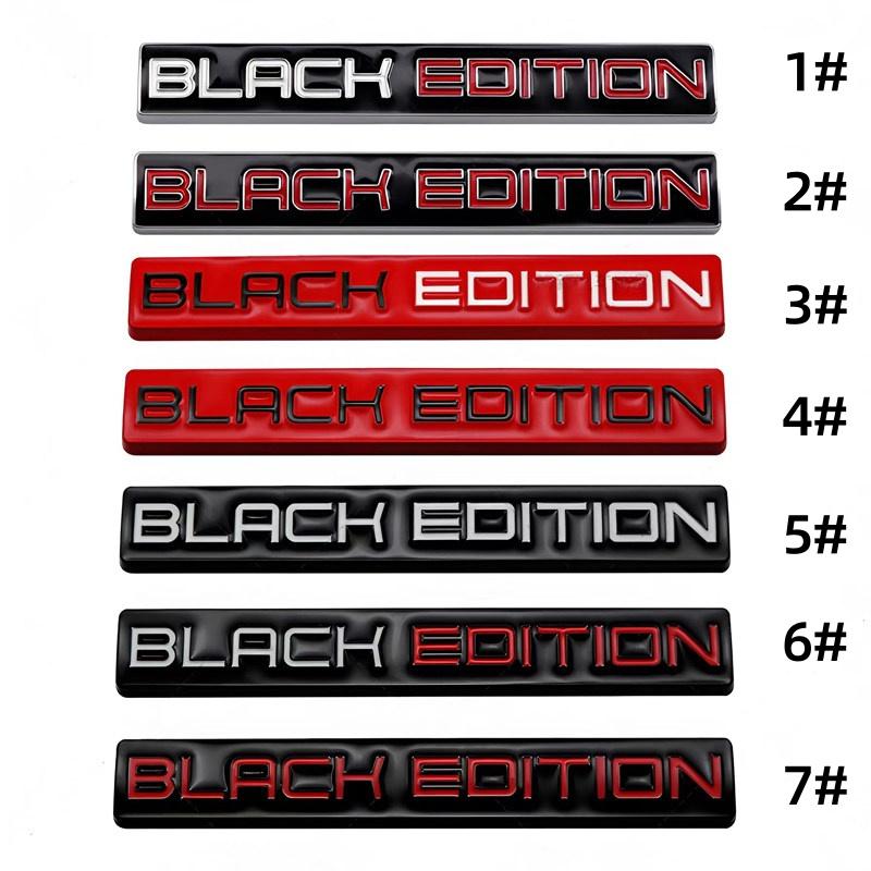 Car Styling 3D Black Edition Decorative Metal Adhesive Logo Rear Trunk Badge Fender Sticker Body Emblem Decal Car Accessory