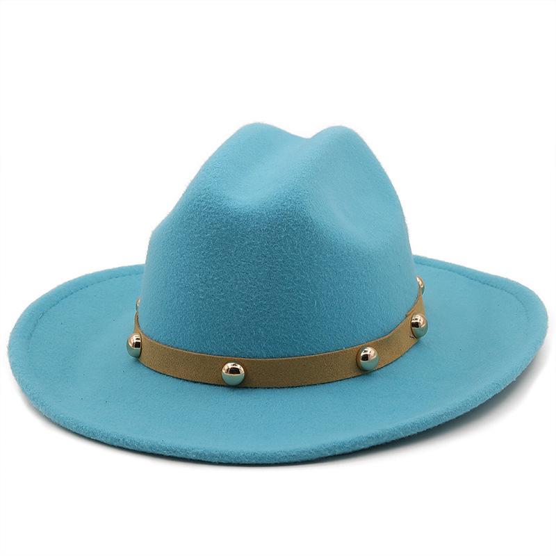 Wool Top Hat, European, American Autumn and Winter Retro Gentleman and Gentleman, Jazz, Flat Brim, Felt, Upturned Edge, Big Eaves Hat