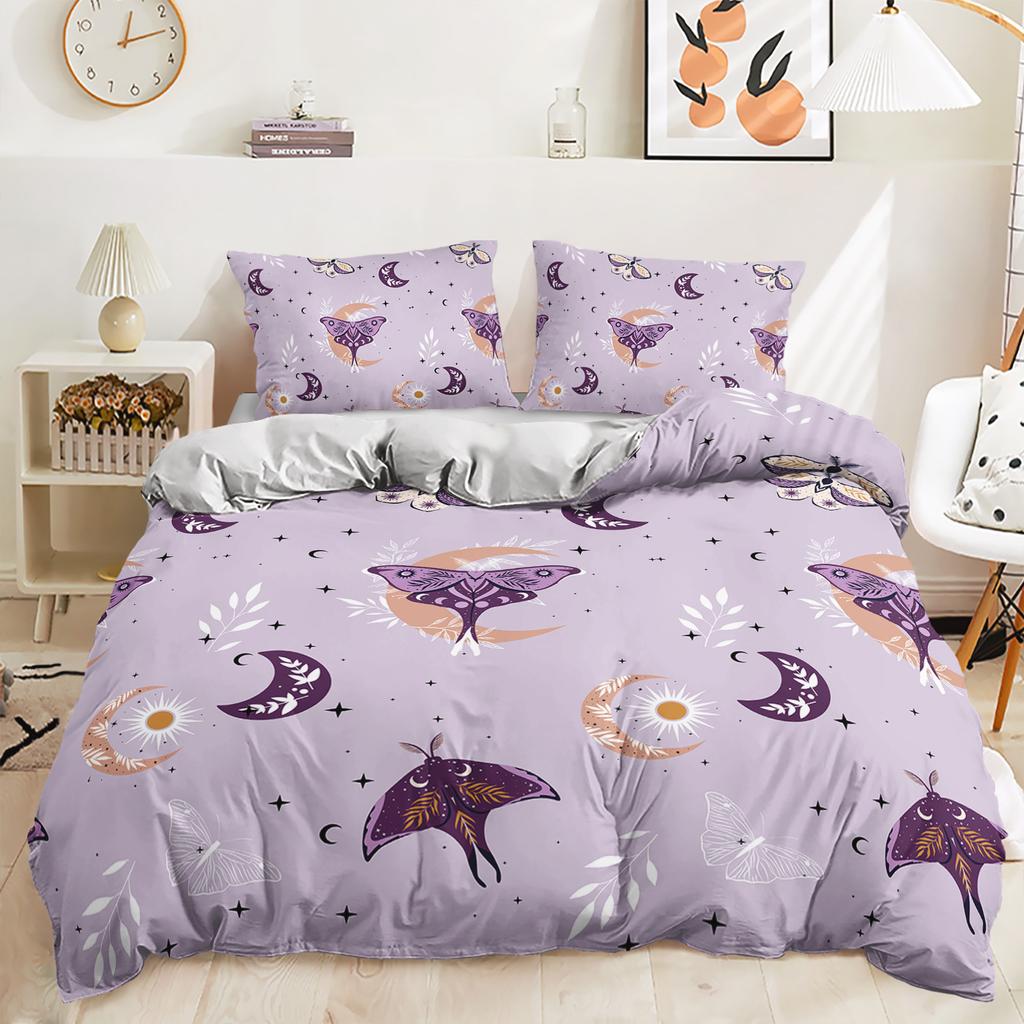 Three-Piece Quilt Cover Butterfly Bedding Digital Printing Kit