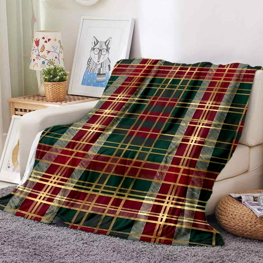 1Pc Vintage Christmas Blanket Soft And Comfortable Casual Warm Camping Travel Christmas Halloween Gift M91733