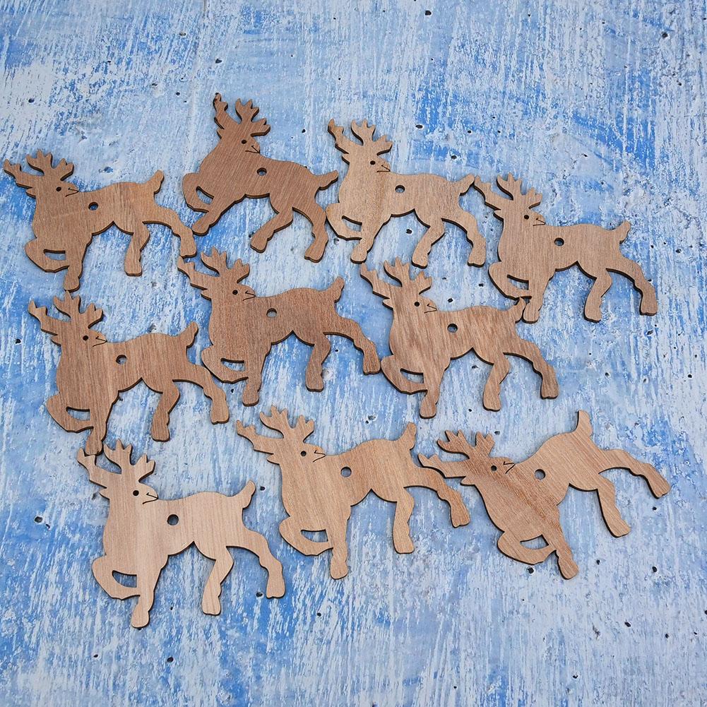 12 ks Vánoční stromek závěsná dekorace Dřevěné srdce lásky Sob Anděl DIY řemeslná ozdoba