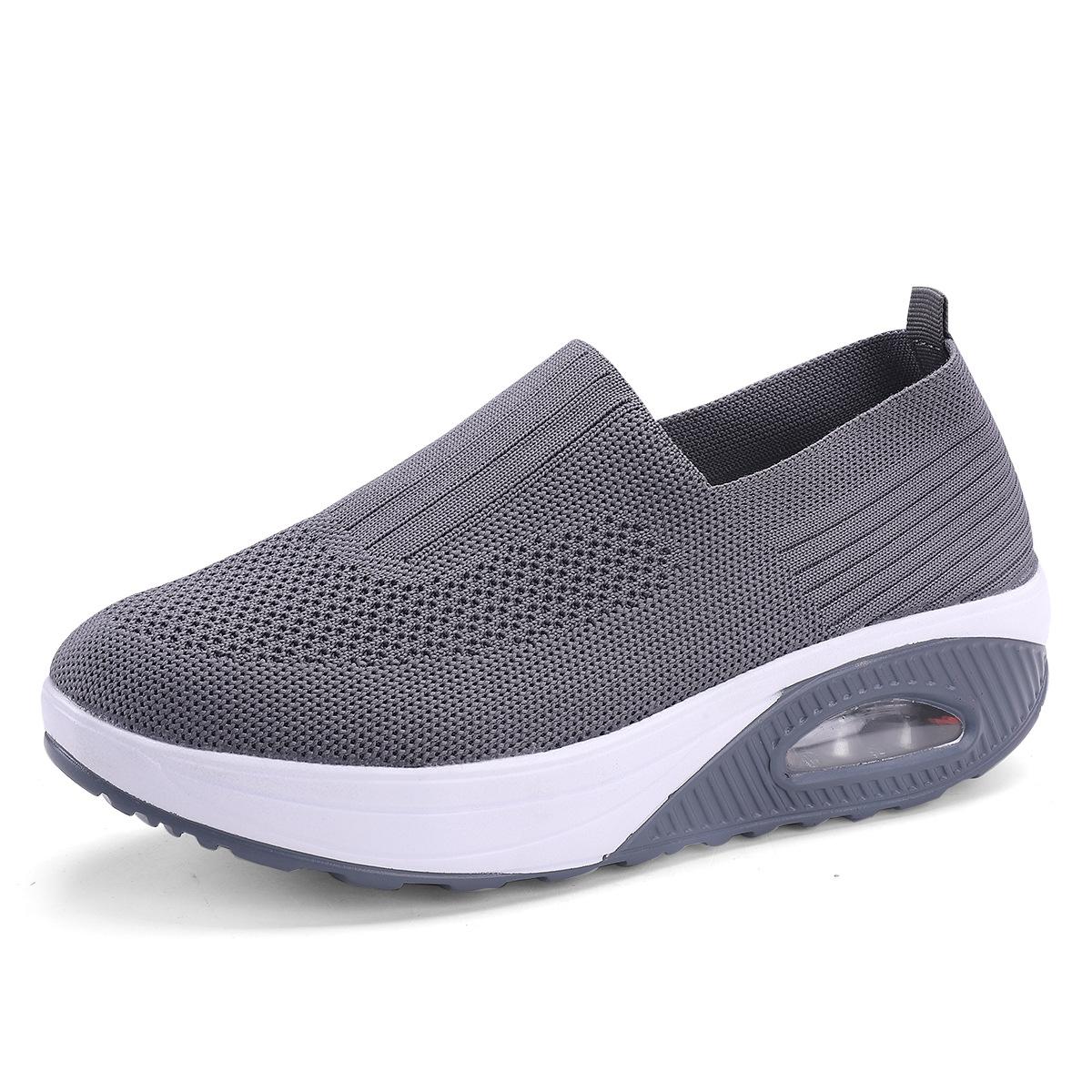 

Летние женские туфли без каблука на одной педали, ленивые туфли большого размера, туфли на платформе, сетчатые дышащие полушлепанцы с воздушной подушкой для женщин 39 темно-серого
