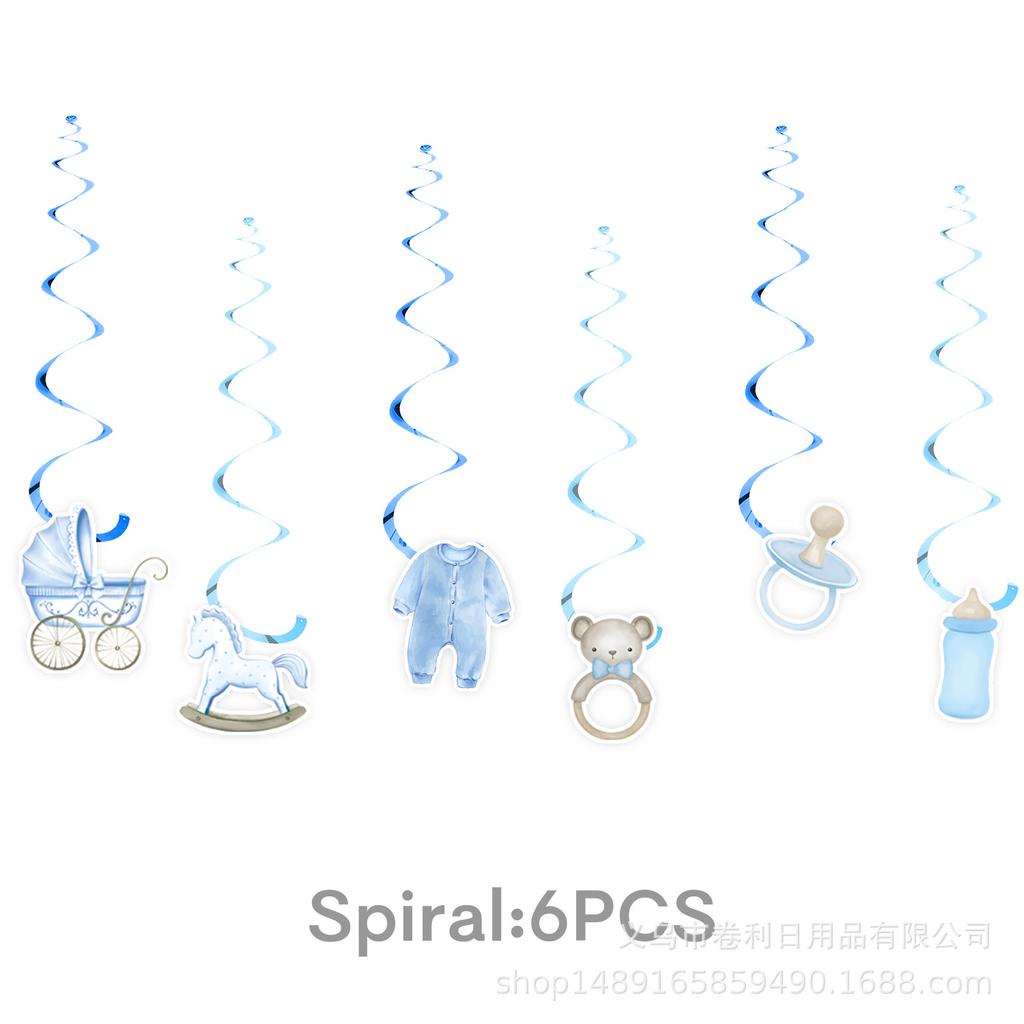 Blaues Taufthema Partyzubehör Babyparty Dekoration Partygeschirr Banner Tissue Arrangement Zubehör