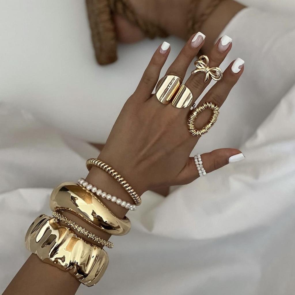 Irregular Metal Design Personality Exaggerated Bracelet for Women Hip Hop Spring Brangles Fashion High Men Jewelry Gift