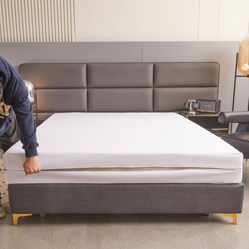 Protection de Matelas Imperméable Minimaliste Moderne Avec Fermeture Éclair Pour Usage Domestique