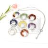 Silver Hand-Wound Colorful Crystal Gravel Curved Tree Of Life Pendant Necklace N111