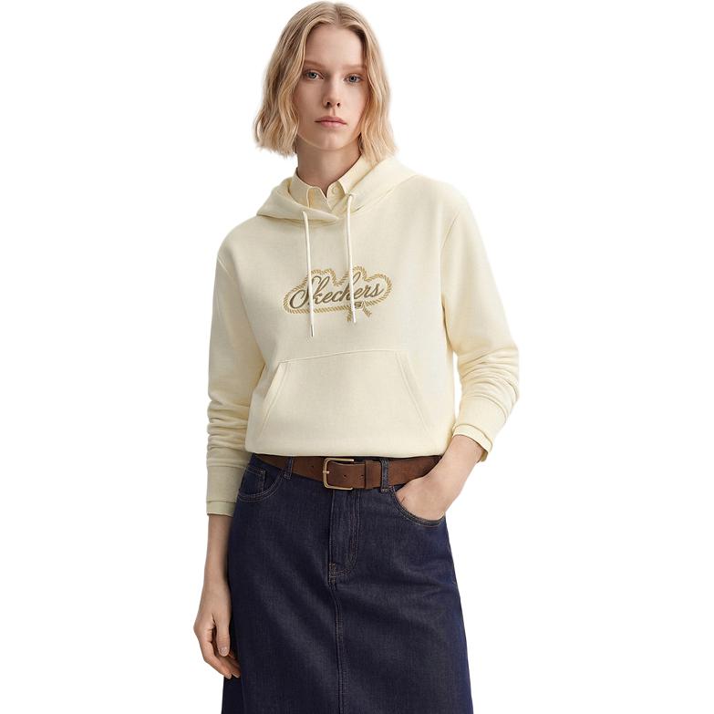 Skechers Knit Hooded Pullover Short Sleeve Sweatshirt Women tops L126W051-01B4 S