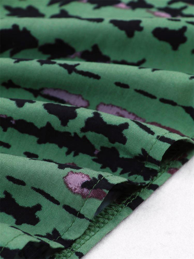 EDOLYNSA 2024 Casual V Neck Green Dark Stripe Tie-Dye Grande Taille Kaftan Femmes Été Boho Imprimé Robe De Plage Maillot De Bain Cover Up Q1218