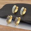 Nidin Hot Sale Original Design Pave Shiny Zircon Circle Hoop Earrings For Women Female Daily Party Fine Ear Jewelry Accessories