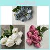 Faux Rose Flower Bundle With Velvet Material For Wedding Centerpieces And Event Decor