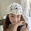 Bohemian Style Crochet Hollow Knitted Hat Bow Ethnic Style Hat Weave Cap  Apparel Accessories