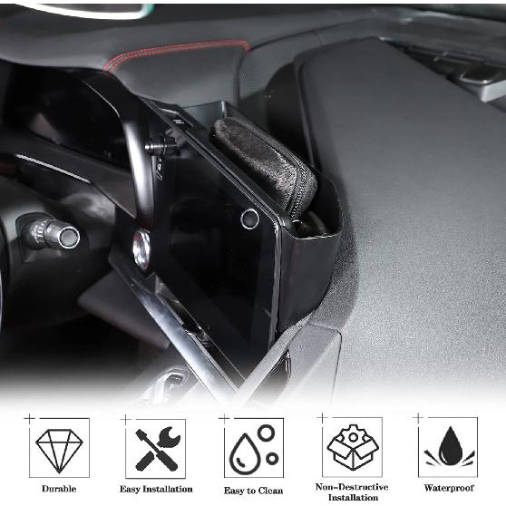 Center Console Storage Box Compatible With Chevrolet Corvette C8 -2025, ABS Navigation Screen Rear Storage Tray Organizer, Auto Interior Accessories