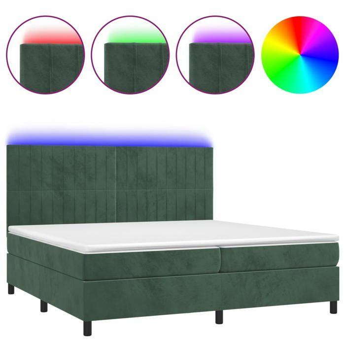 Maison Exclusive - Sommier à lattes de lit matelas et LED Vert foncé 200x200 cm
