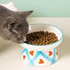 Handmade Cat Elevated Bowl Flat/Slanted Mouth Pet Food Bowl Dog Food Feeder  for Feeding