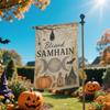 Halloween Samhain Garden Flag, Vintage Witch Yard Decor, Fall Outdoor Decoration, Funny Spooky Porch Banner, Triples Moon Halloween Yard Sign23*35in