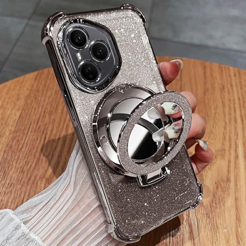 For Xiaomi 17T Glitter Shockproof Silicone Case For Couqe Xiaomi 17T Pro 17 Ultra 17 Pro Max Mirror Magnetic Holder Stand Cover