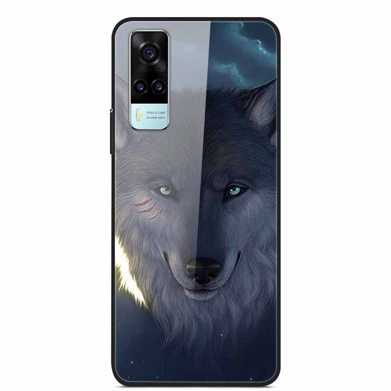 For vivo Y53S 4G Case Y31 2021 Tempered Glass Hard Back Case for vivo Y31 2021 Phone Cover Cat Bumper Fundas Capa For vivoY53 5G
