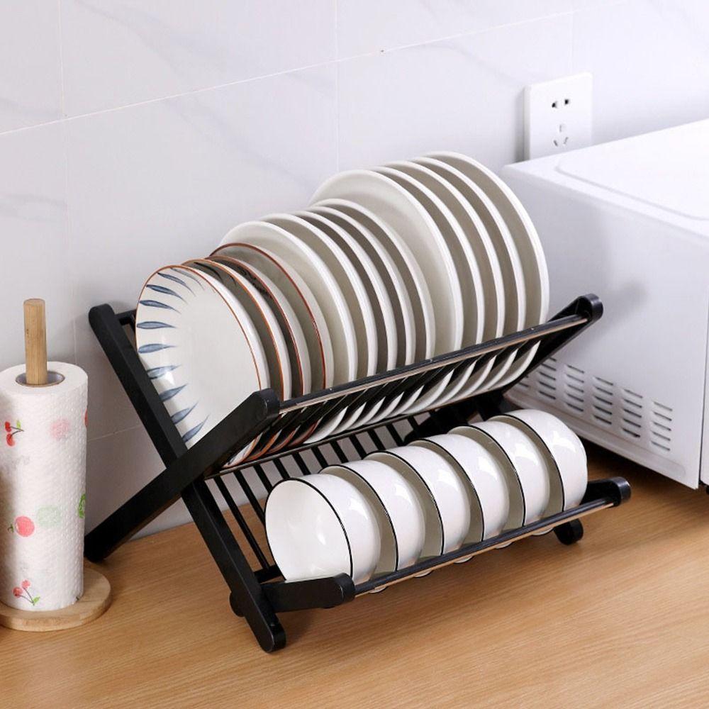 X-Type Folding Bowl Draining Stand Large Capacity Dish Drying Rack Foldable Drain Rack  Kitchen