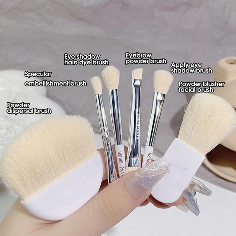 6 Stücke Mini Box Make-Up Pinsel Tragbare Kosmetik Powder Foundation Blush Blending Concealer Make-Up Pinsel Schönheit Make-Up-Tools