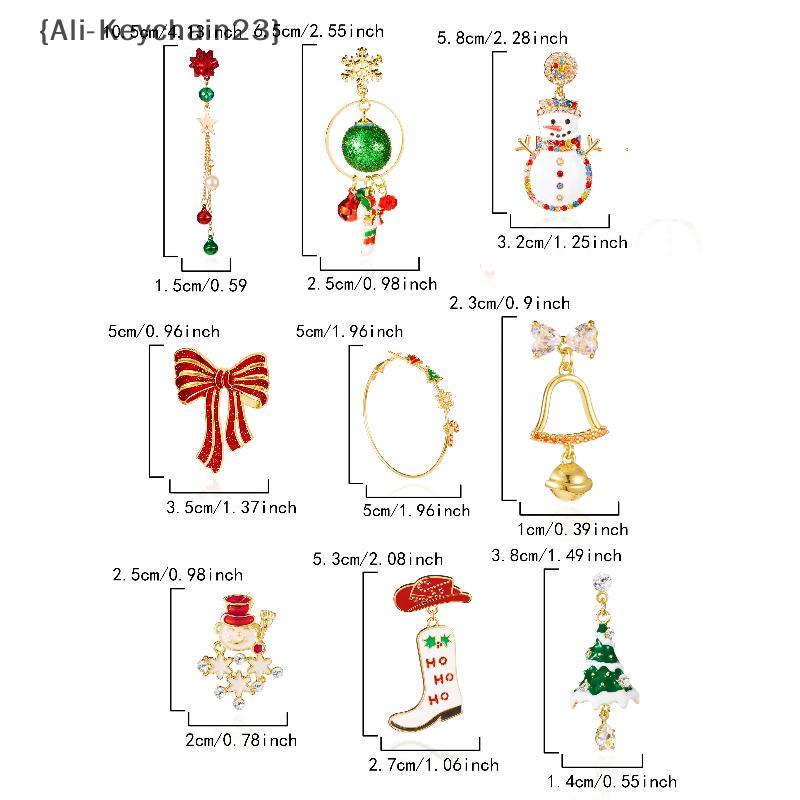 Choinka Bałwan Kokardka Dzwonek Buty Wiszące Kolczyki Dla Kobiet Uroczy Płatek Śniegu Kolczyk z Frędzlami Sylwestrowa Biżuteria Prezenty Świąteczne