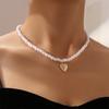 1PCS Heart Imitation Pearl Necklace Romantic Tulip Pendant Necklaces for Women Temperament Clavicular Chain New Trend Jewelry Fashion Gift