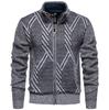 Men S Striped Cardigan Knit Sweater Casual Long Sleeve Winter Coat
