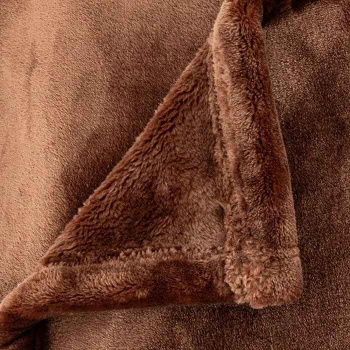 Couverture "Cuddly" 180 x 230 cm flanelle 550 g Atmosphera - Cuddly Marron -