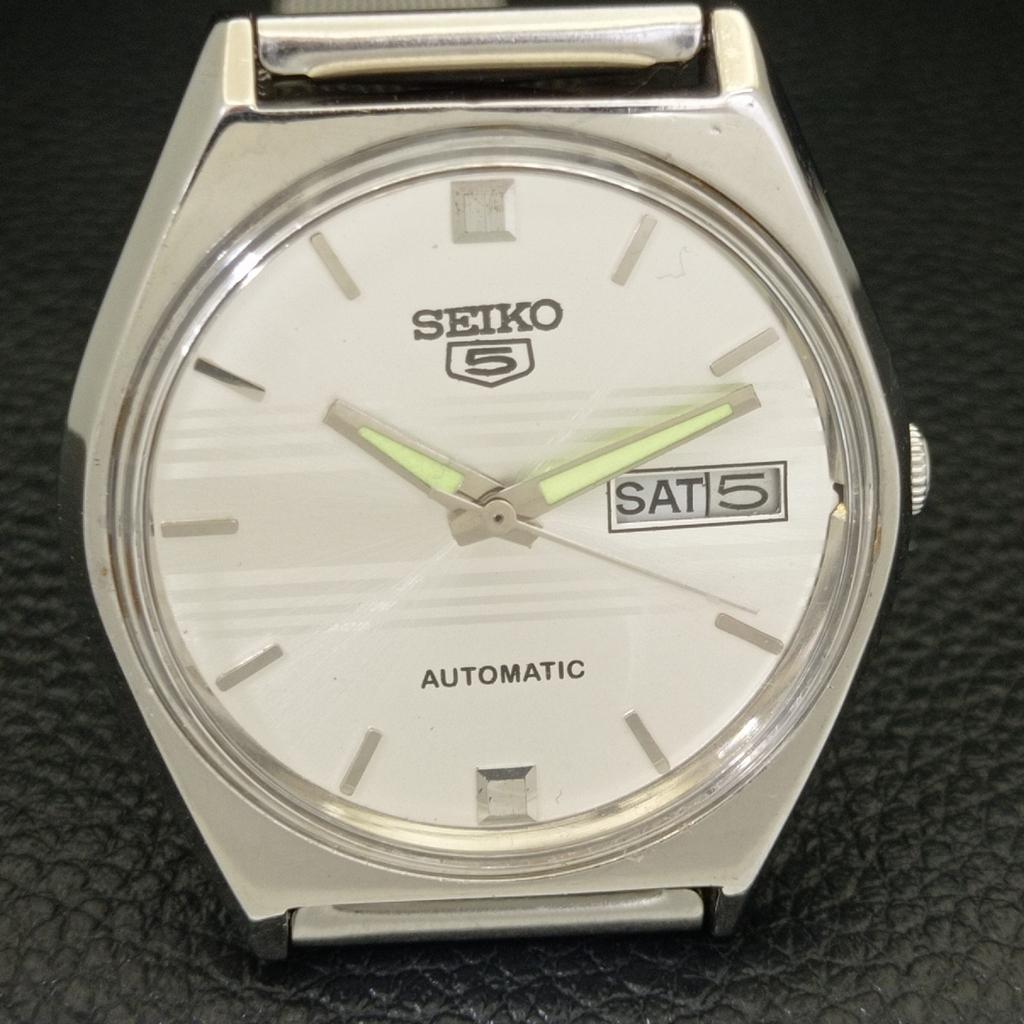 AUTOMATIC 6309A VINTAGE SEIKO 5 JAPAN MENS SILVER COLOR DIAL WATCH A701407-5 R206b-a701407