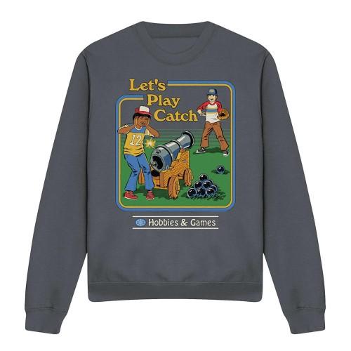 Steven Rhodes Unisex Adult LetÂ´s Play Catch Sweatshirt