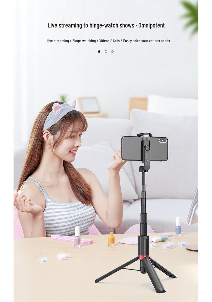 1.3m Bluetooth Selfie Stick Tripod with Remote Control for Live Broadcast and Photography.