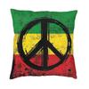 Federa per Cuscino Bandiera Rasta con Simbolo della Pace Decorazione per Divano Cuscino Quadrato Throw Reggae 40x40