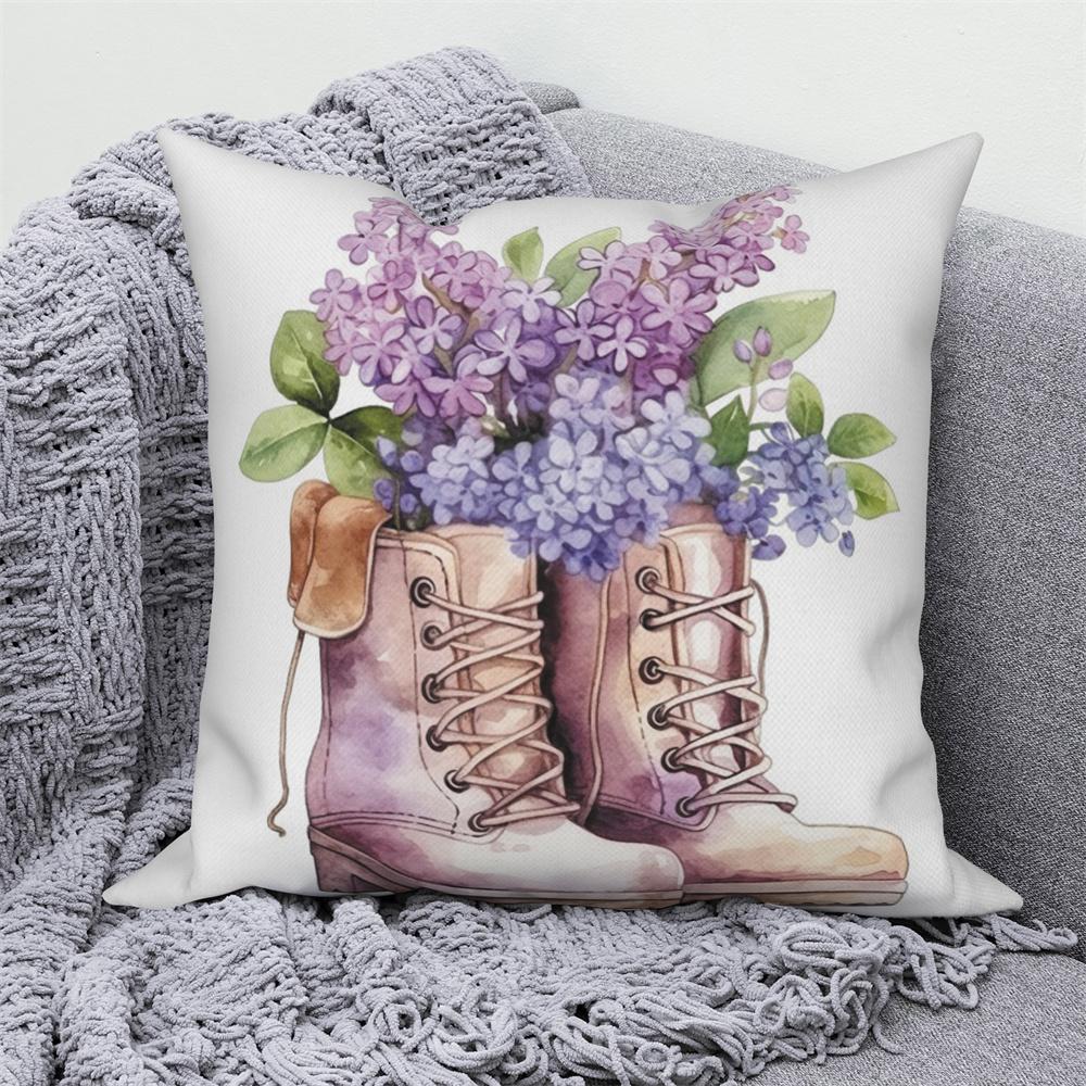 Květinový potisk Dekorativní povlak na polštářek na pohovku auto obývací pokoj Květina Rostlina Polštář