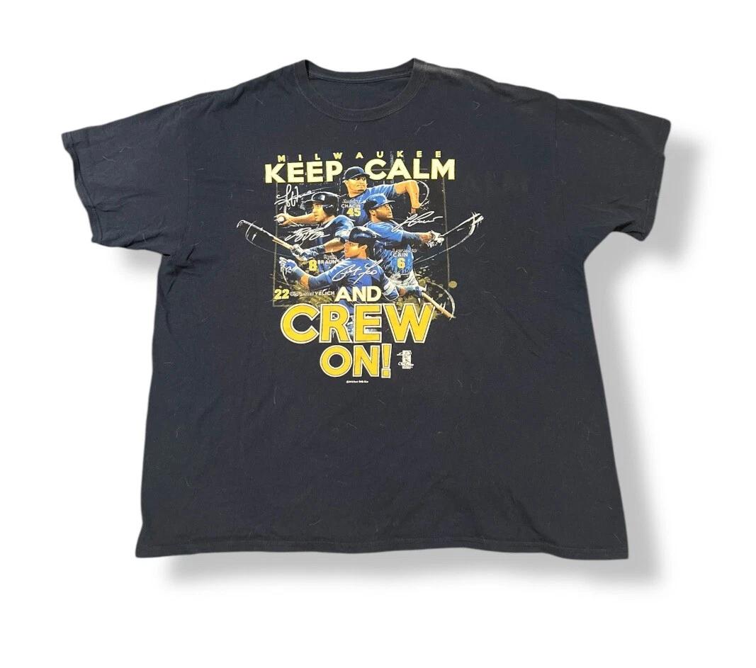 Мужская футболка Milwaukee Brewers 2019 Milwaukee Keep Claim And Crew На коротком рукаве Размер XXL S