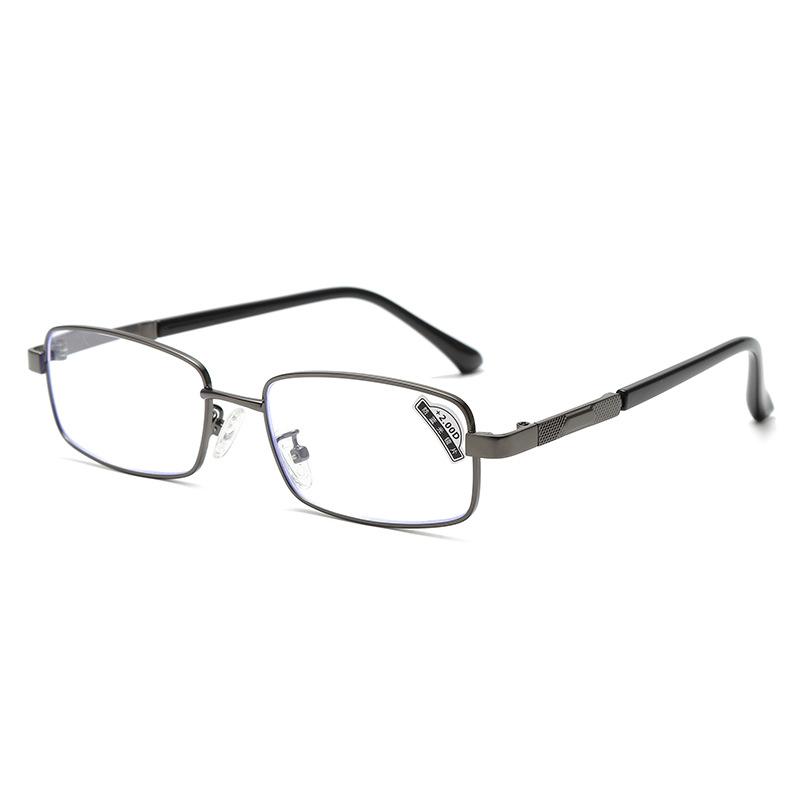 

Очки для чтения с высоким разрешением, деловые очки для чтения, квадратные ретро-металлические мужские очки для чтения 400