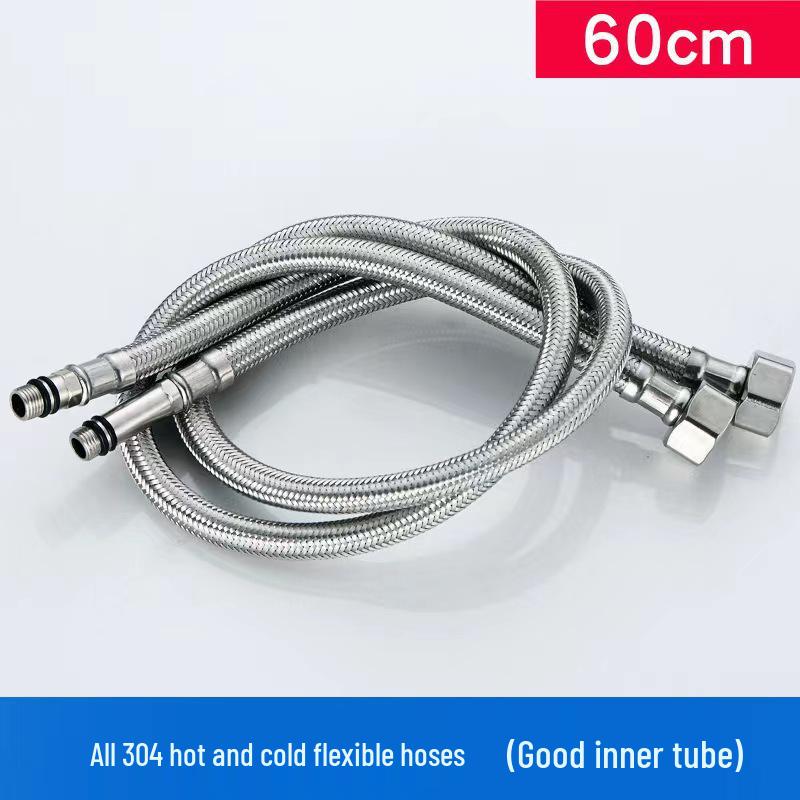 304 Stainless Steel Braided Flexible Hose for Kitchen Faucet - Hot/Cold Inlet Pipe