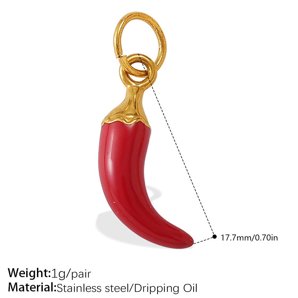 Cartoon Oil Dripping Fruit Diy Pineapple Pendant Stainless Steel Gold-Plated Dopamine Accessories