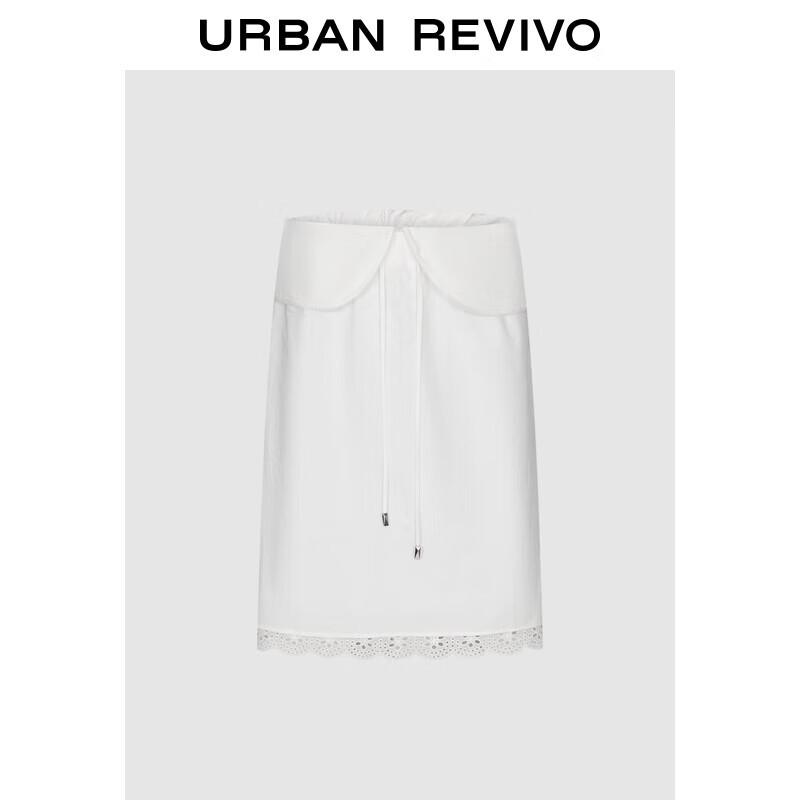 UR Women s Lace-Trim A-Line Midi Skirt M