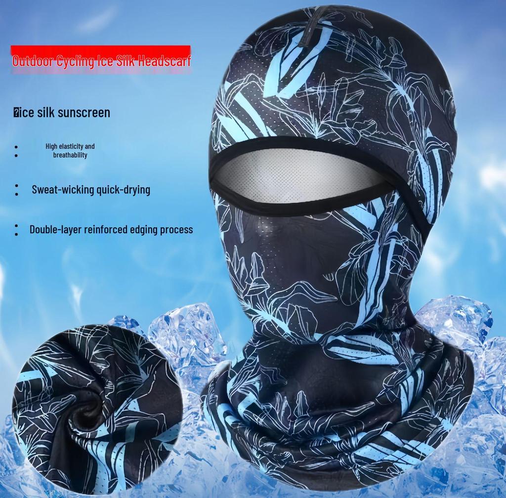 Men's Summer Ice Silk Headwear: Cycling, Fishing, Sun Protection Scarf, Welder Mask, Neck Protector, Helmet Liner