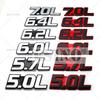 Car Styling 3D Metal Chrome Zinc Alloy Adhensive Emblem 5.0L 5.7L 6.0L 6.2L 6.4L 7.0L Body Trunk Fender Badge Accessory