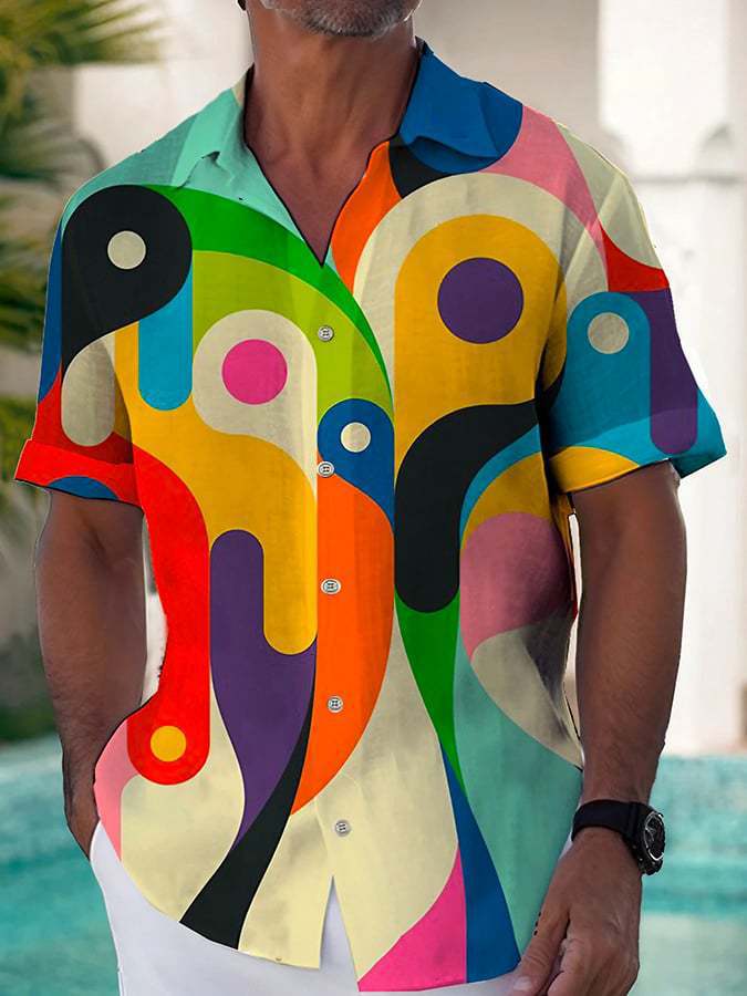 Europe and the United States Hot-selling Summer New Hawaiian Shirt Youth Men's Fashion 1D Digital Printing Source