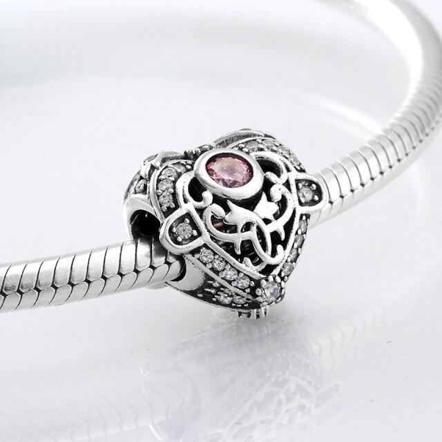 Perles fines en argent sterling 925 de forme ronde La famille est là où l'amour grandit Perles fines à faire soi-même adaptées aux bracelets à breloques originaux Fabrication de bijoux