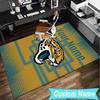 Custom Name Rug Jacksonville Team Spirit Area Rug Suitable for Indoor And Outdoor,Carpets for Homes, Offices,Living Rooms,Home Decor,Christmas Gift