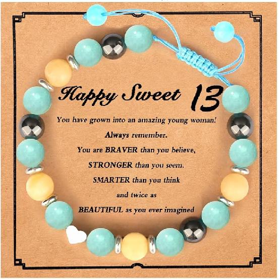 Natural Stone Bracelet As Mothers Day Gifts for Women and Graduation Gifts for Her 2025, Heart Bracelets As Birthday Gifts for Teen Girls with