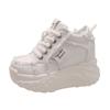 Fashion 10CM Women High Platform Sneakers New Autumn Breathable Chunky Dad Casual Shoes Thick Sole Trainers Leather Sneakers Woman