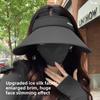Ice Silk Sun Hat With Wide Brim And Adjustable Wind Rope For Outdoor Use