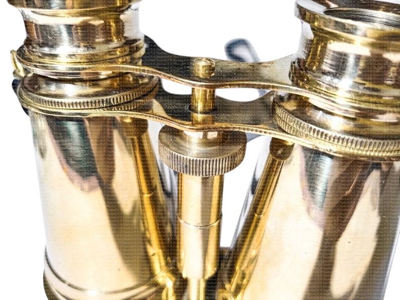 Brass Binoculars with Strap and Leather Box Handmade Nautical Antique Gifts For Dad, Groomsman, Weddings, Bird Watching, Trekking, Christmas