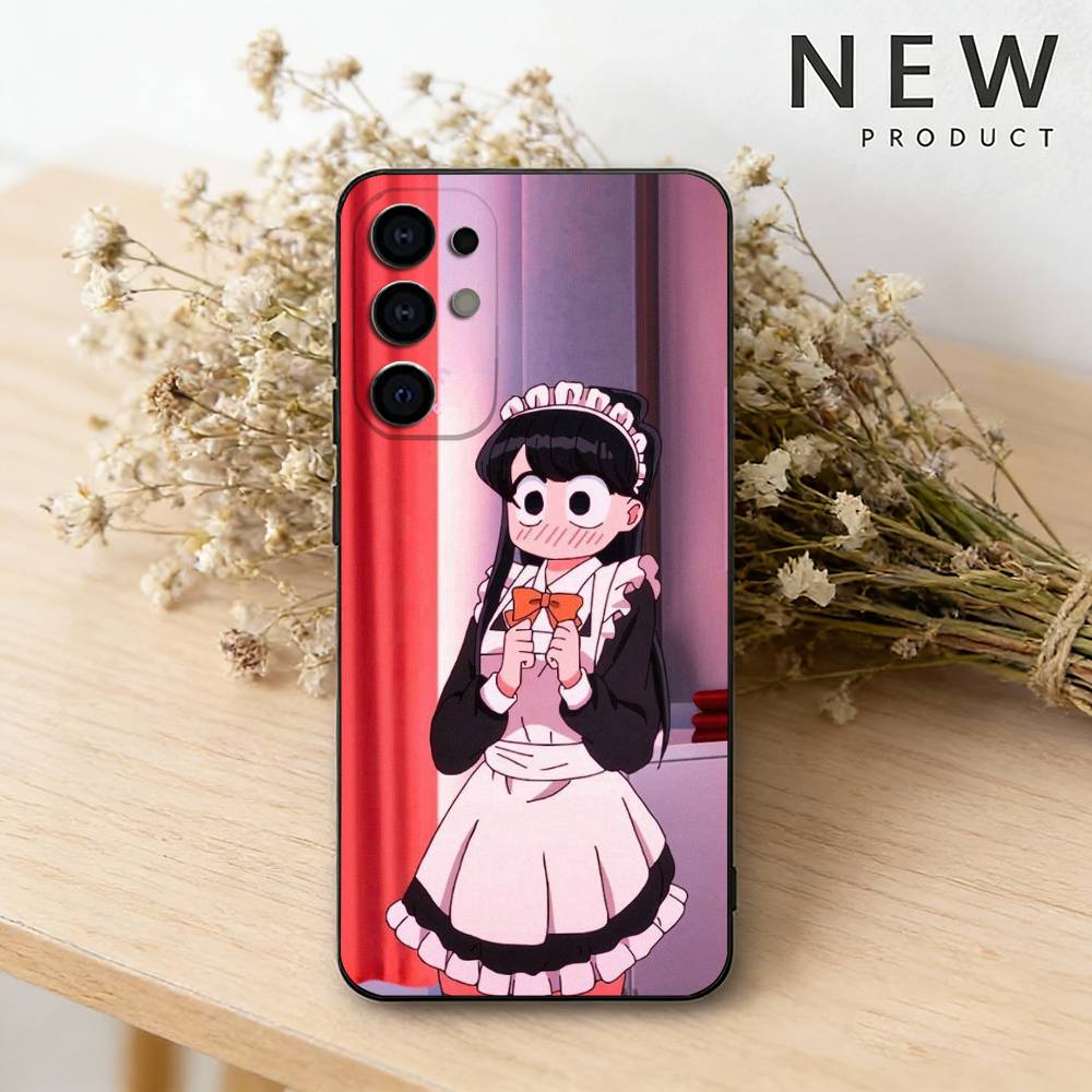 K-Komi Anime Cannot Communicate Phone Case For Samsung S26,25,24,23,22,30,21,10,9,Ultra,Plus,Lite Black Soft Case