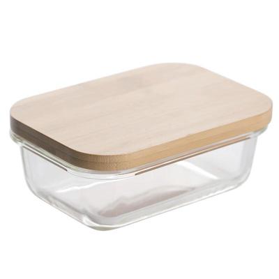Bamboo Lid Glass Food Storage Bowl (Set of 2)