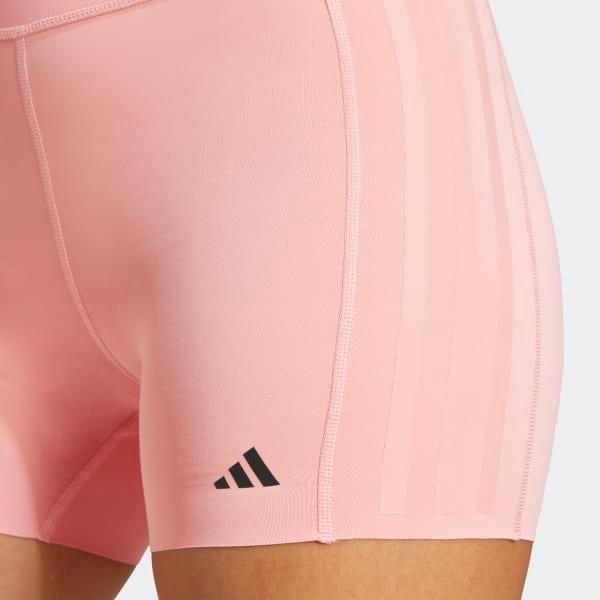 Adidas High-Waist Solid Color Training Shorts Women Bottoms Pink IK5481