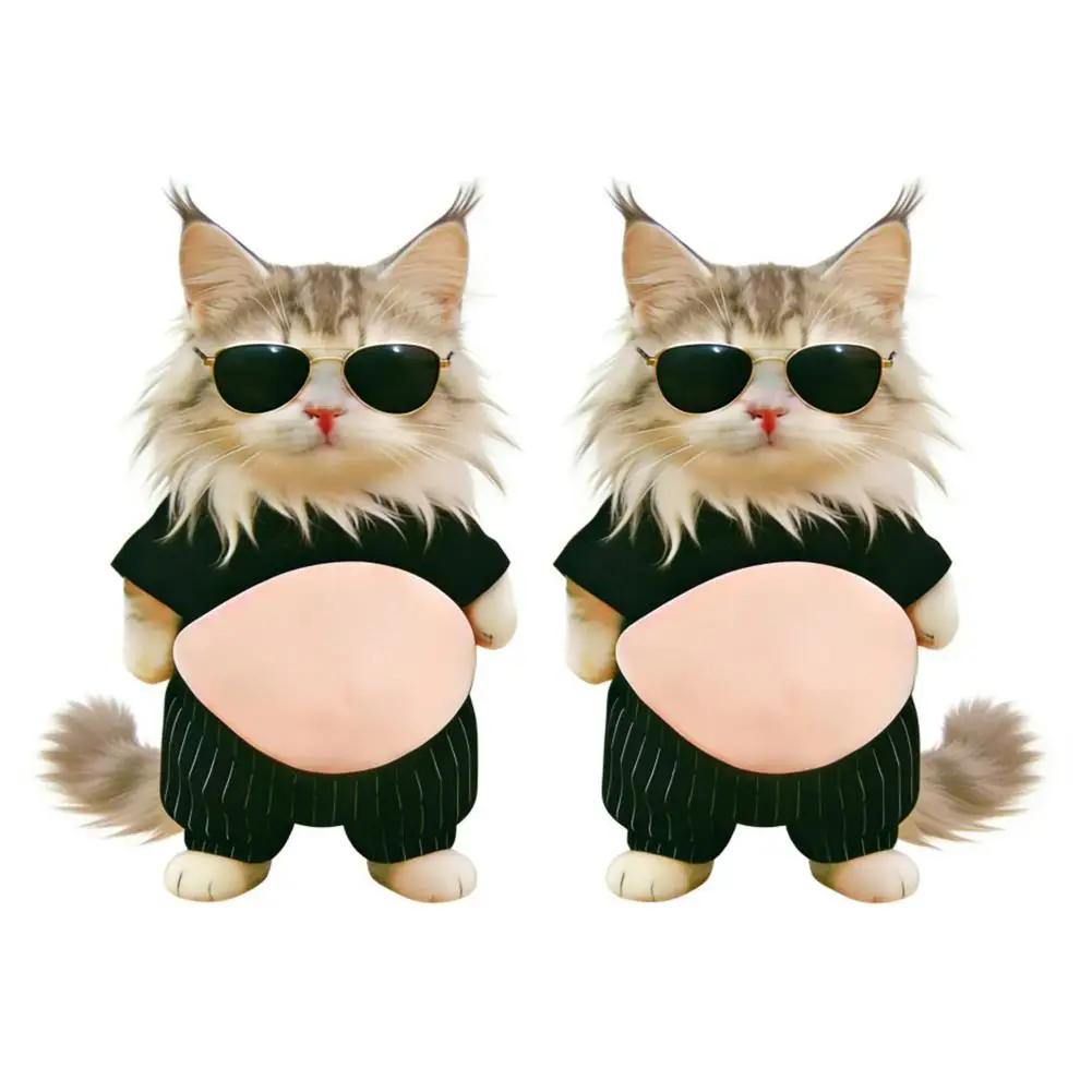 3D Cat Belly Stickers Super Soft Silicone Decor Sticker Cat Squeezeable Toys Cute Stickers Case Decor Stress-relieving Phon O5P4